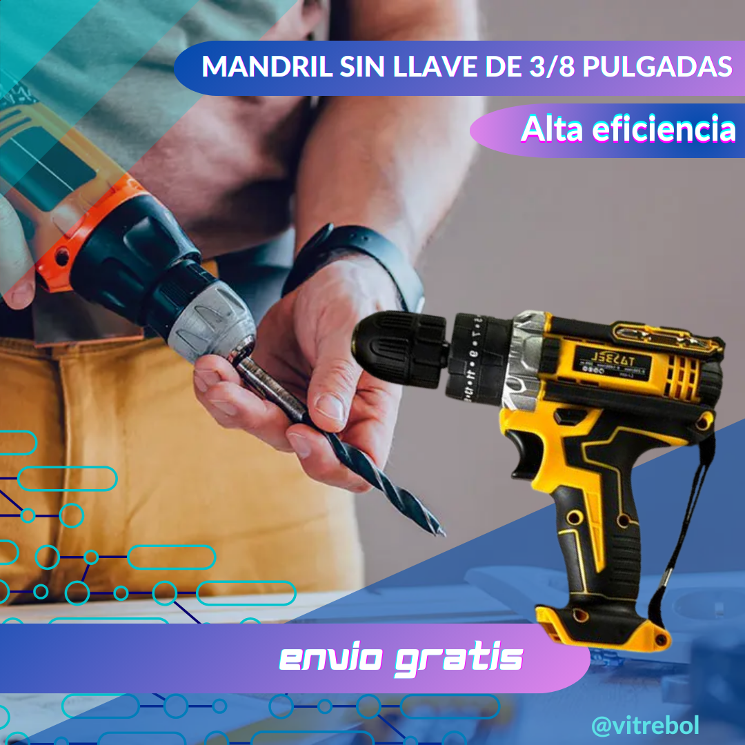 Taladro Inalambrico percutor 2 Baterias 98V tasbel - Potencia y Estabilidad en un taladro