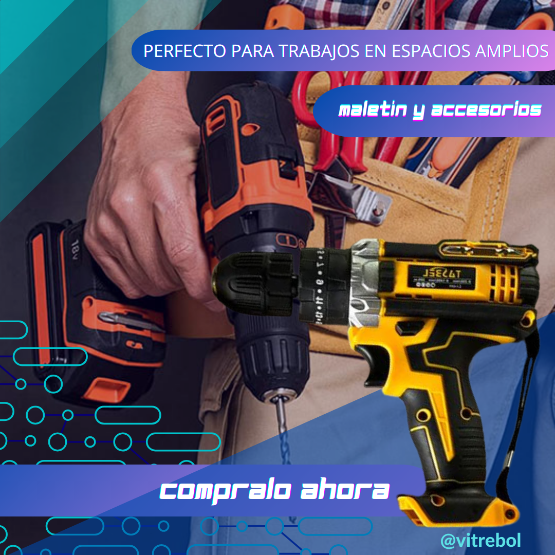 Taladro Inalambrico percutor 2 Baterias 98V tasbel - Potencia y Estabilidad en un taladro