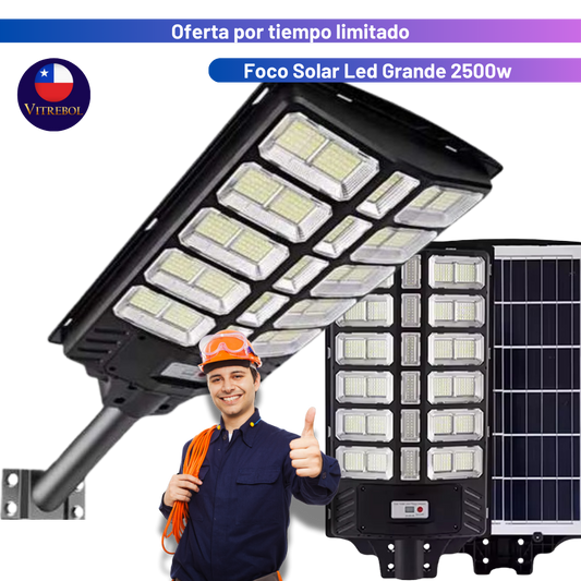 Foco Solar LED Grande 2500W con Soporte