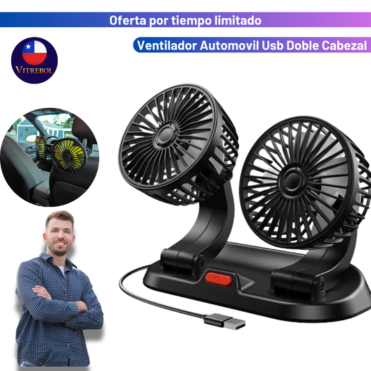 Ventilador Automovil Usb Doble Cabezal