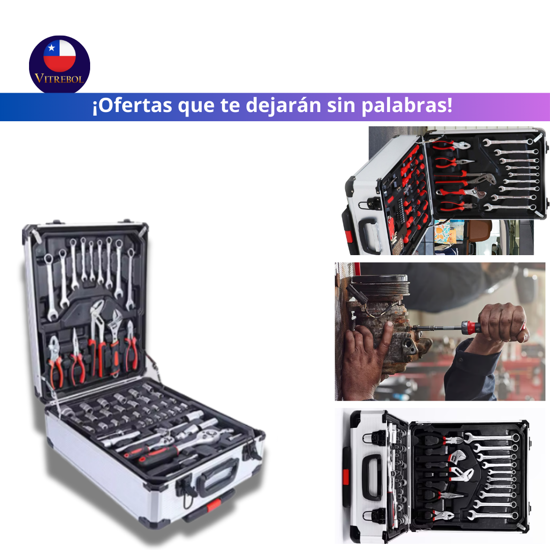Maleta de herramienta de 4 niveles y 187 Piezas