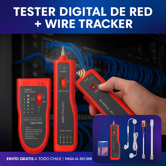 TESTER DE RED DIGITAL + KIT COMPLETO RJ45/RJ11