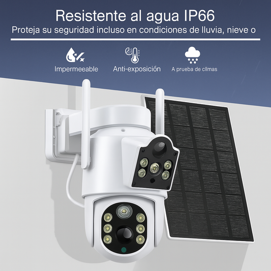 📷 Cámara de Seguridad  Solar con 2 LENTES – 1080p Full HD