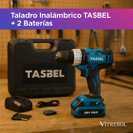 Potente Taladro Con Accesorios 98v Inalámbrico - tasbel