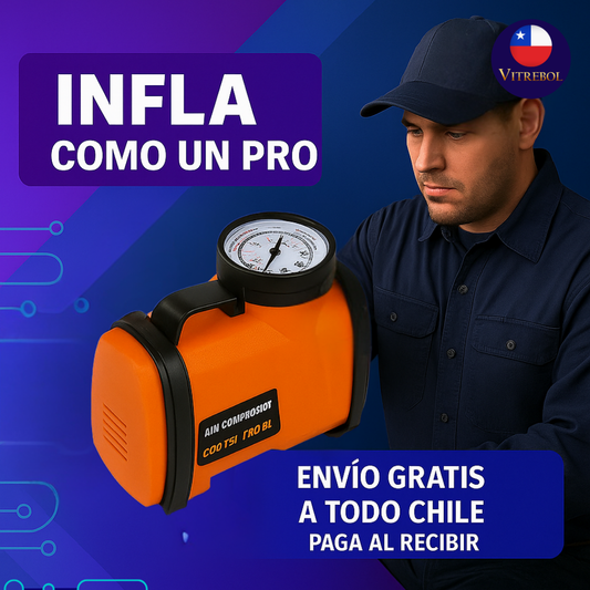 Compresor de Aire Portátil TASBEL – Doble voltaje 12V / 220V