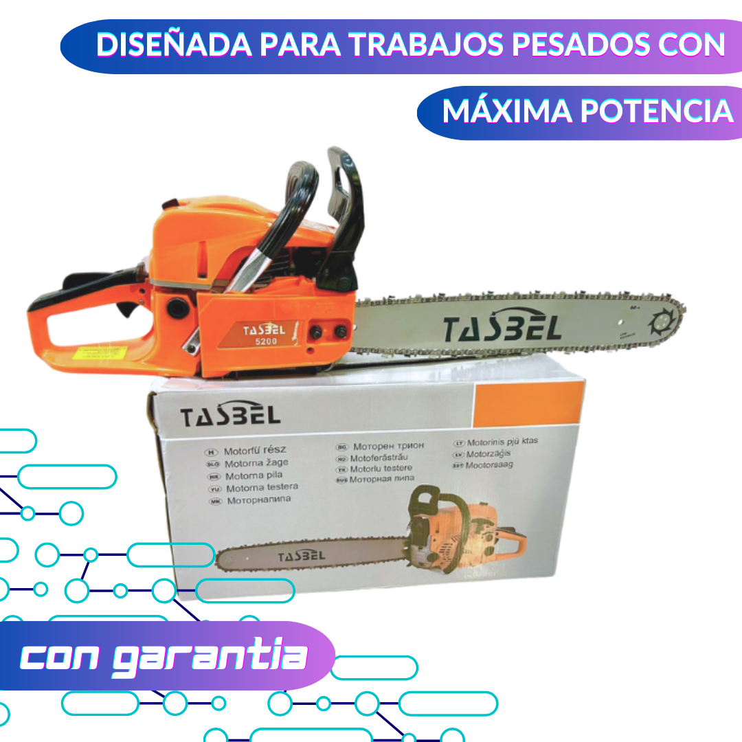 MotoSierra tasbel 5200 de 20 pulgadas dos tiempos