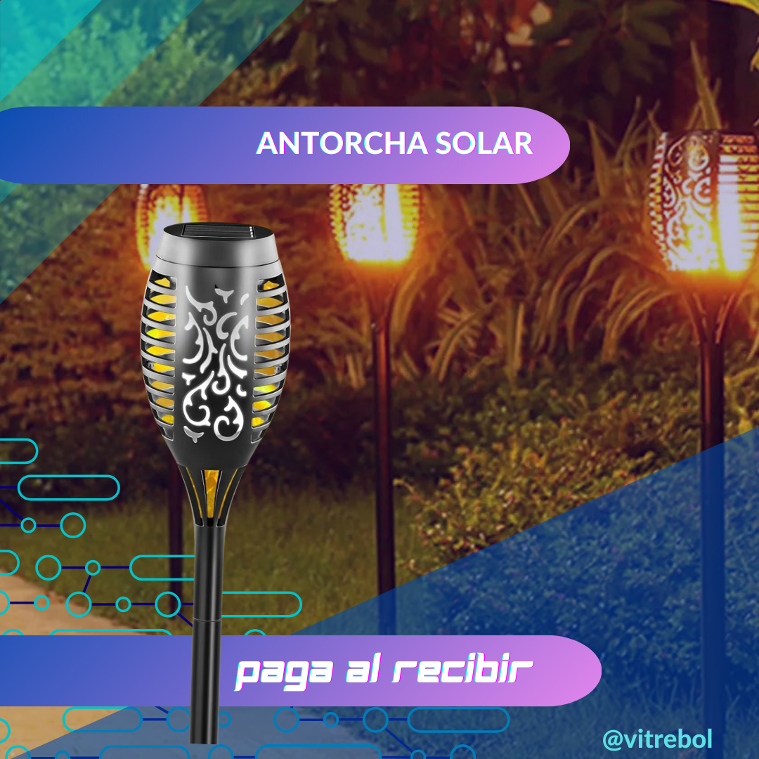 Antorcha de Carga Solar - Pack 4 unidades de 58cm de altura.