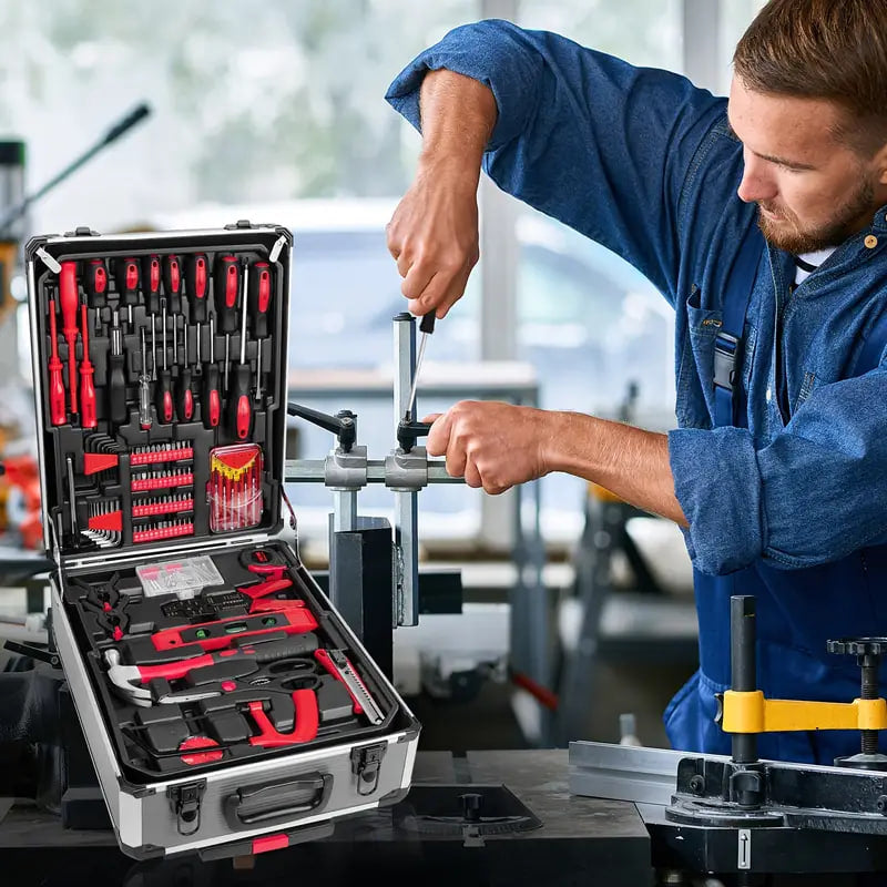 Maleta de herramienta de 4 niveles y 187 Piezas