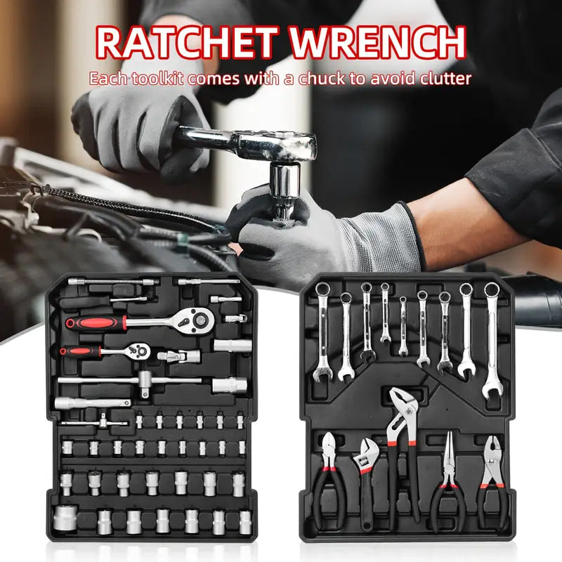 Maleta de herramienta de 4 niveles y 187 Piezas