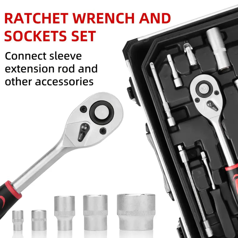 Maleta de herramienta de 4 niveles y 187 Piezas