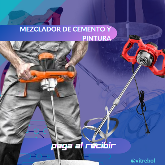 MEZCLADOR 1500 watts - para Cemento -Pintura -Hormigón -Barro-  lechada.